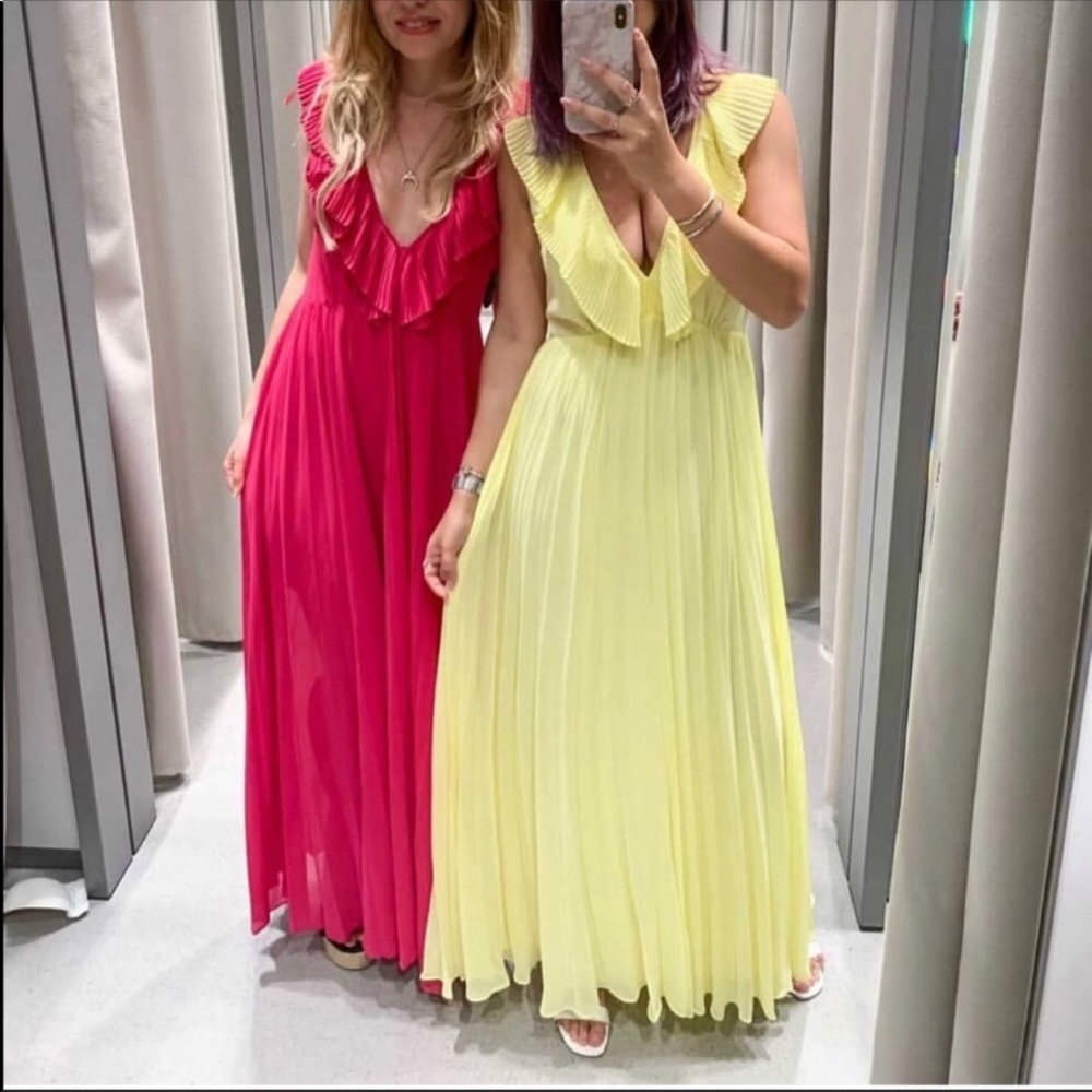 Zara NEW pleated pink dress - Picture 8 of 9
